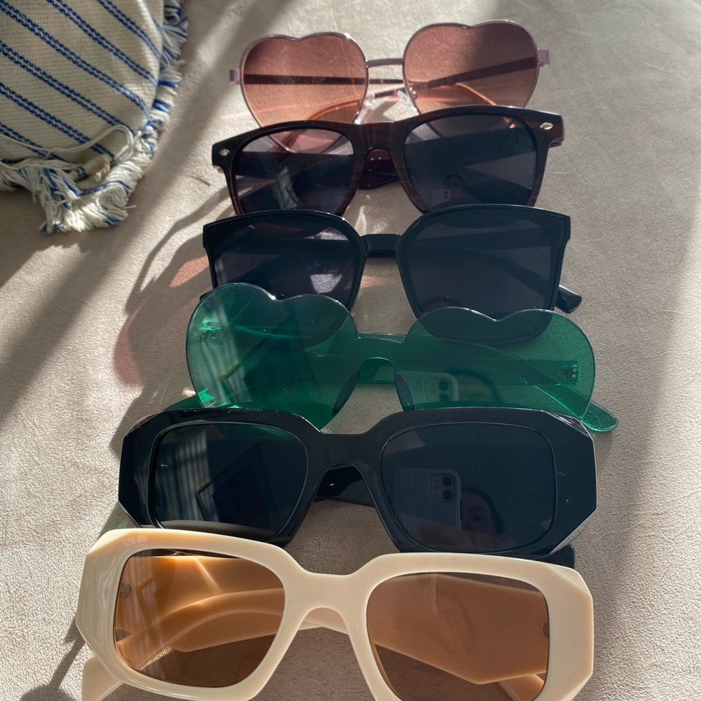 Stylish Women's Sunglasses - Black, Green, Cream